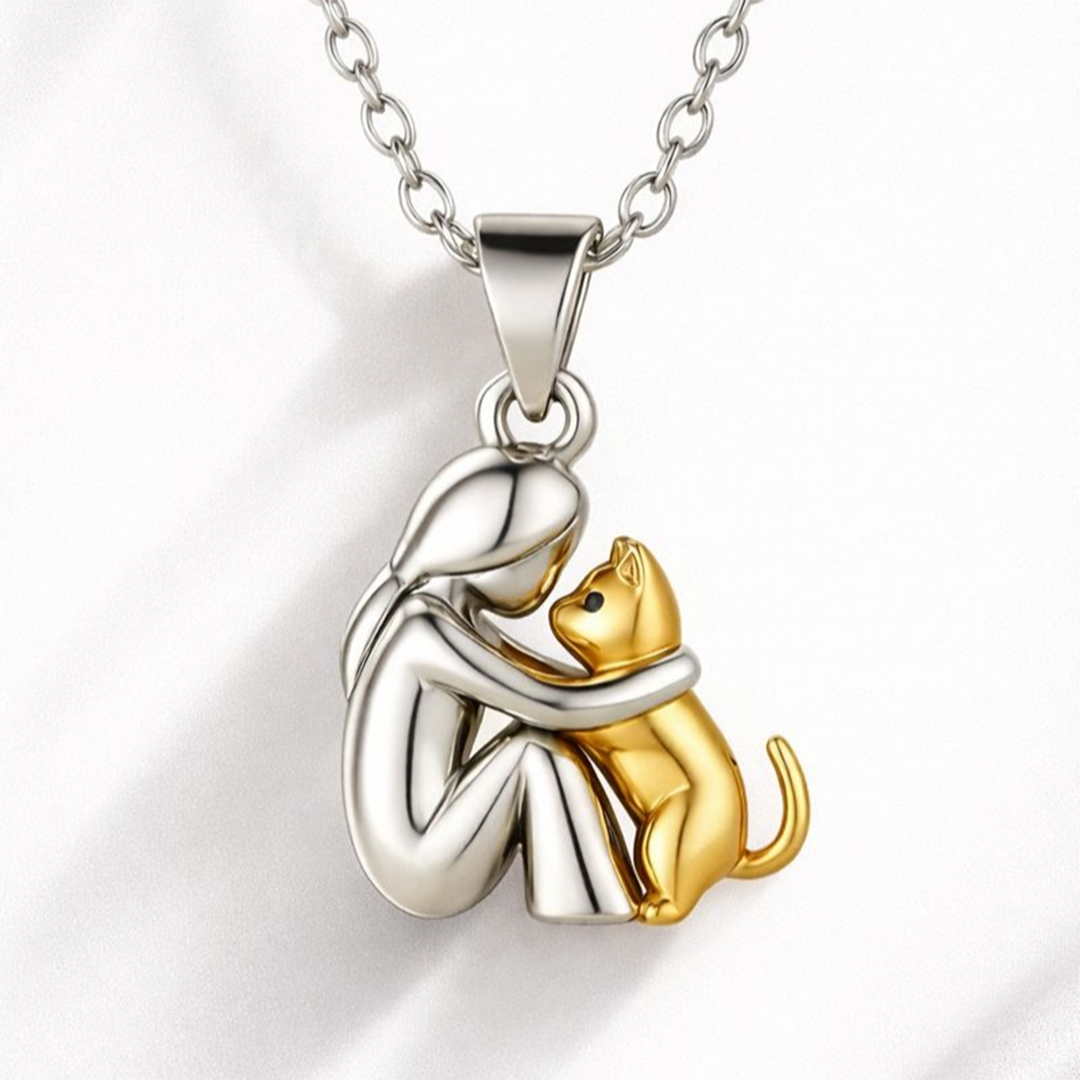 Plush Cat Pendant Necklace