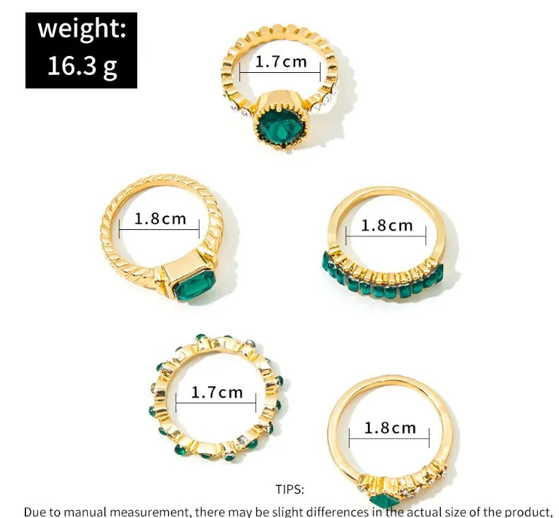Johana Emerald Ring Set