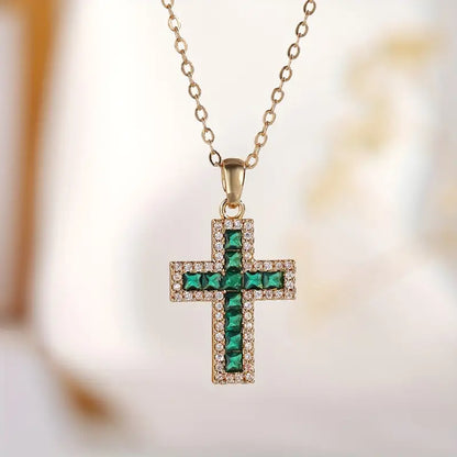 Alena Emerald Cross Pendant