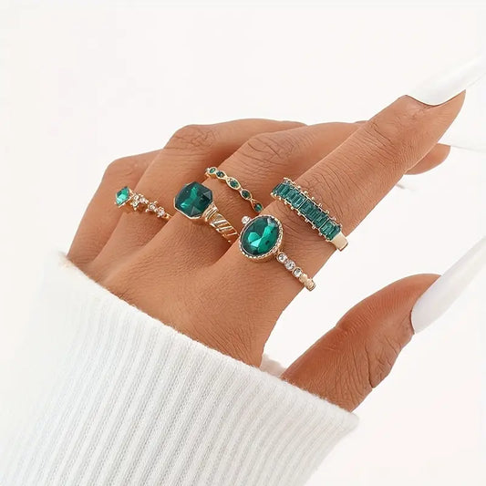Johana Emerald Ring Set