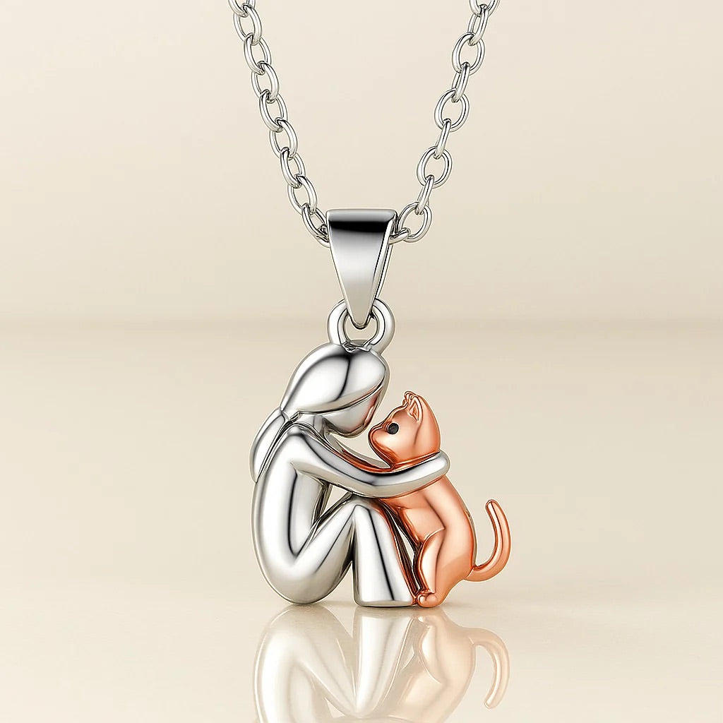 Plush Cat Pendant Necklace