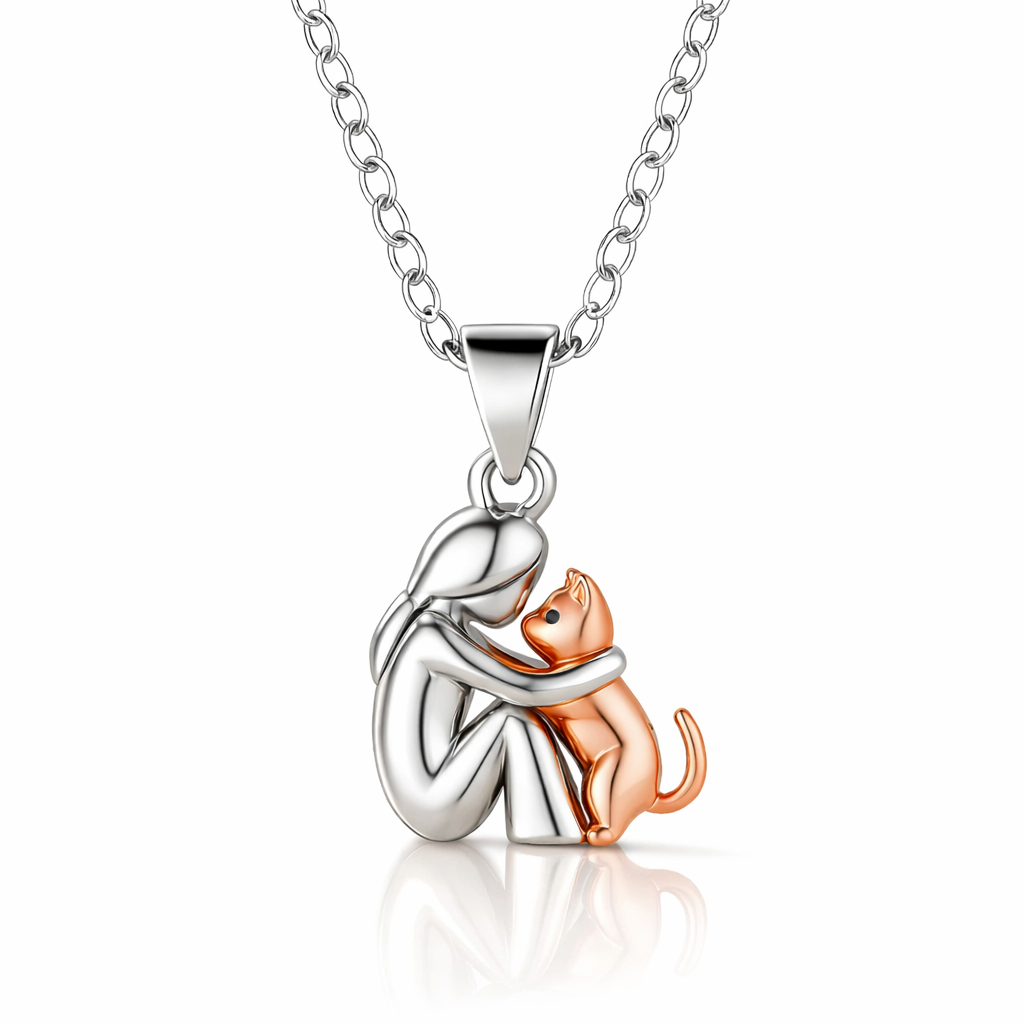 Plush Cat Pendant Necklace