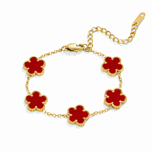Lucky Red Clover Bracelet