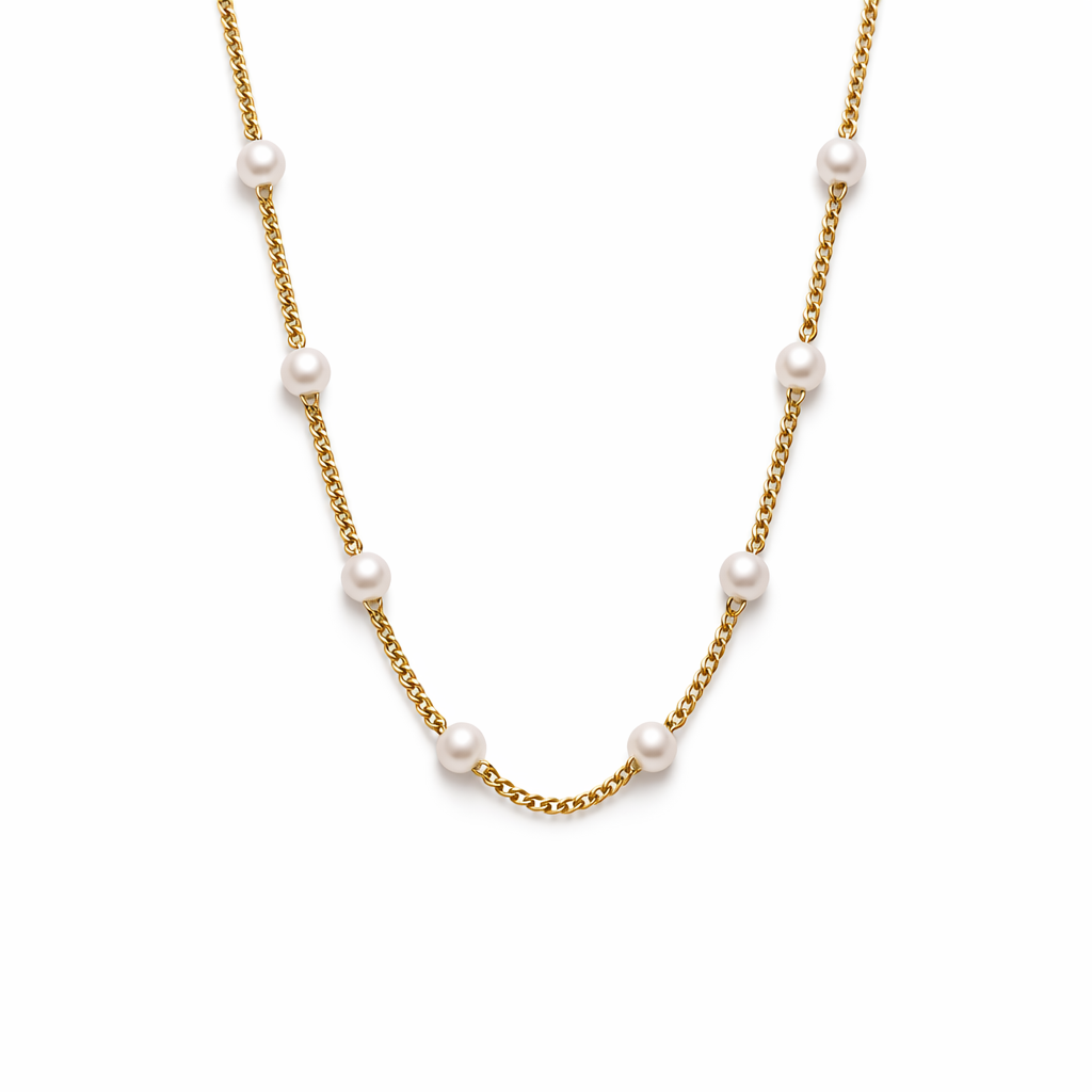 Nura Gold Pearl Necklace
