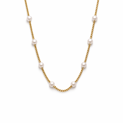 Nura Gold Pearl Necklace