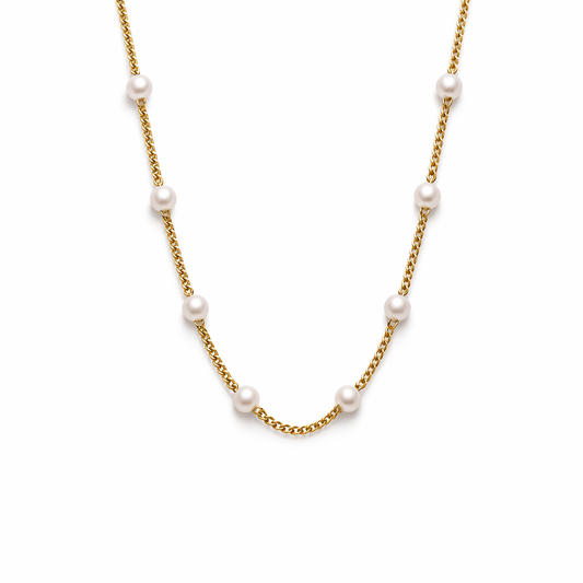 Nura Gold Pearl Necklace