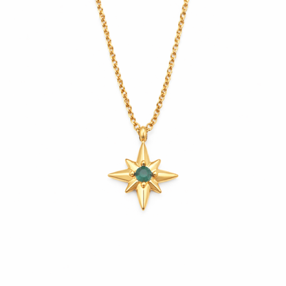 Emerald Crystal Guiding Star Necklace