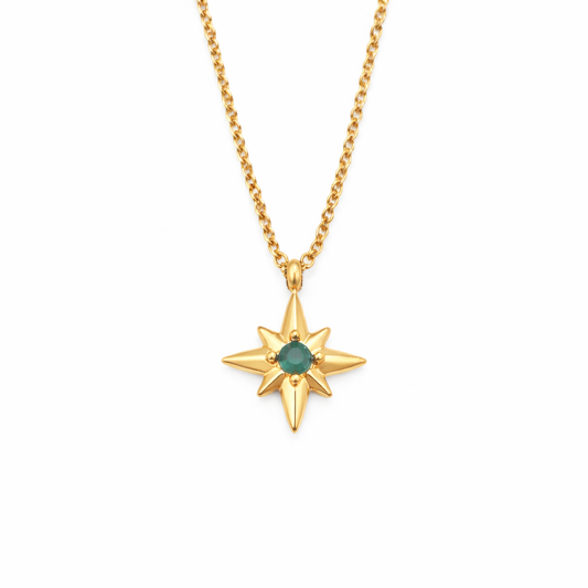 Emerald Crystal Guiding Star Necklace