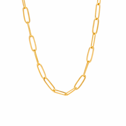Gold Paperclip Link Necklace