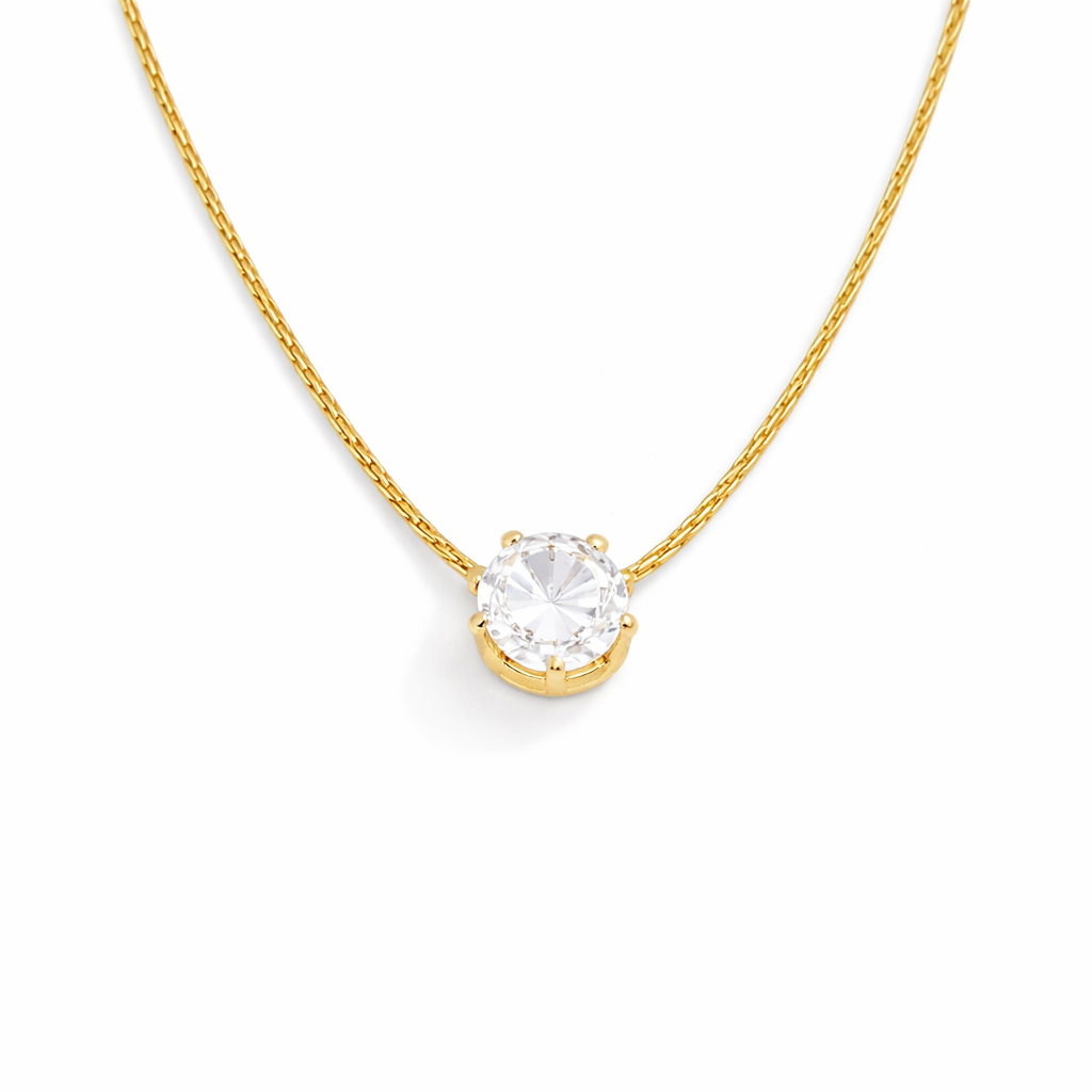 Delicate Round Crystal Necklace