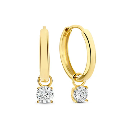 Hoop Earrings with Moon Tear Stones