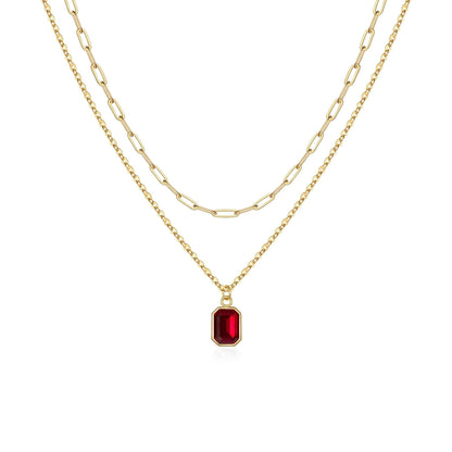 Collier Rubis Multirangs Maillons