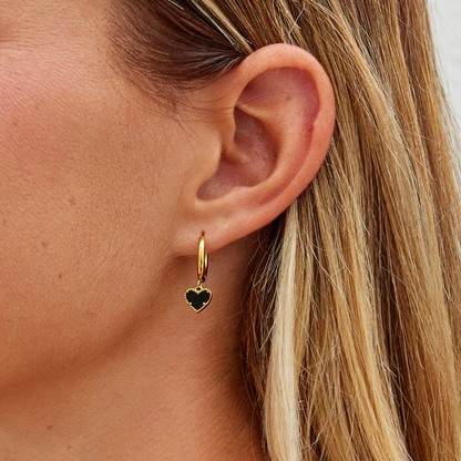 “Tainted Hearts” Hoop Earrings