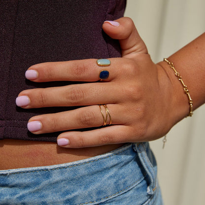 Aquamarine Wrapped Ring