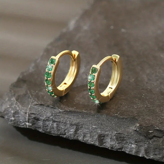 Gold Earrings with Delicate Stones