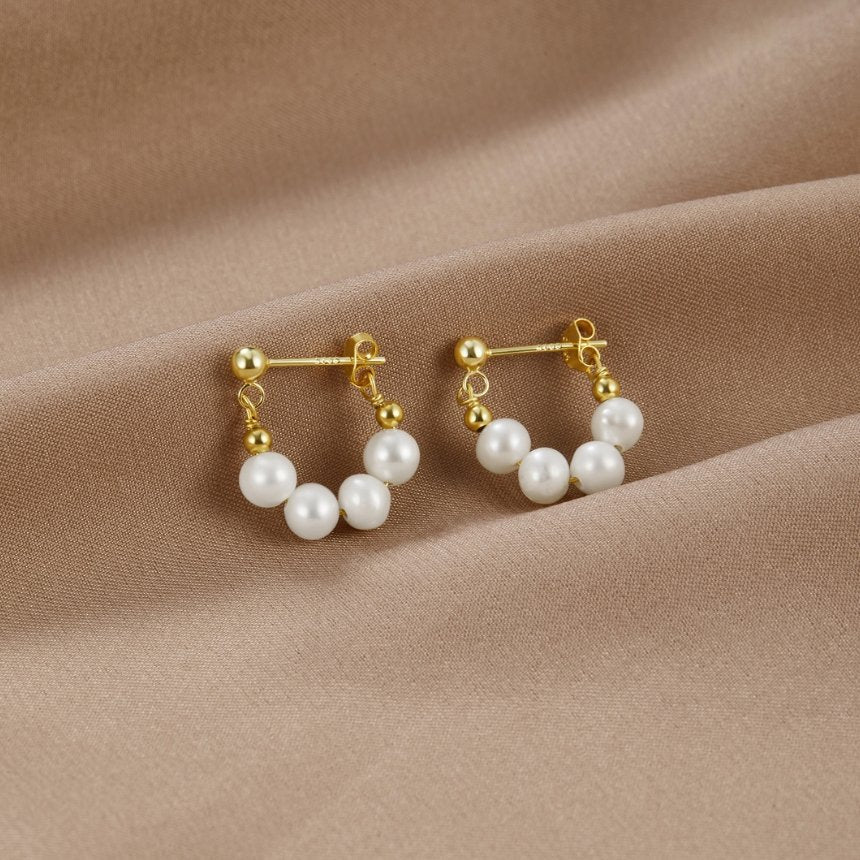Céline Pearl Hoop Earrings
