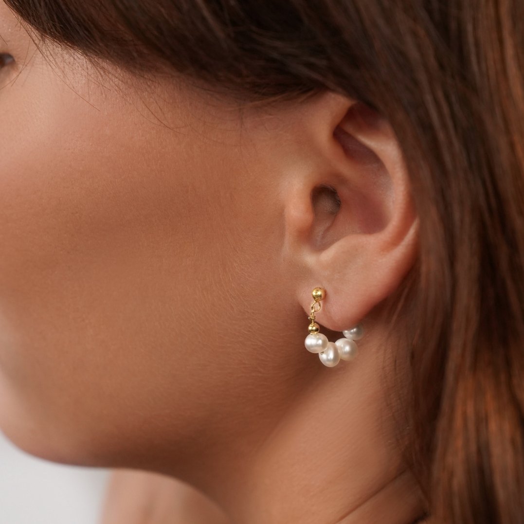 Céline Pearl Hoop Earrings
