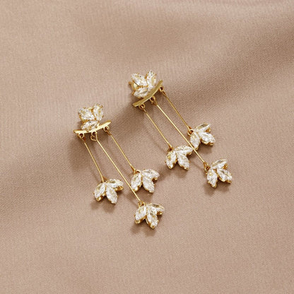 Crystal Lotus Cascade Earrings