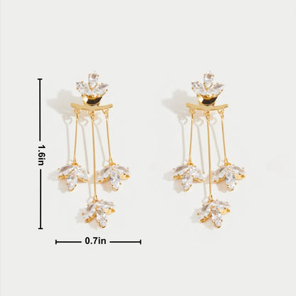Crystal Lotus Cascade Earrings