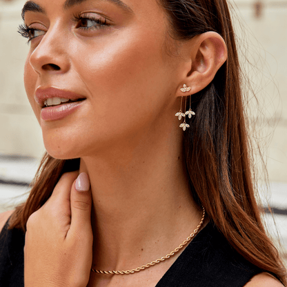 Crystal Lotus Cascade Earrings