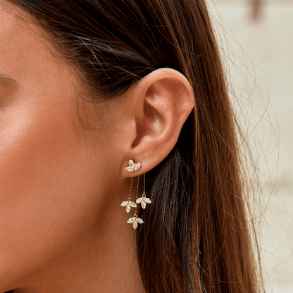 Crystal Lotus Cascade Earrings