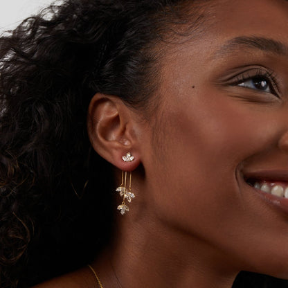 Crystal Lotus Cascade Earrings