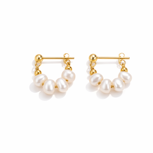 Céline Pearl Hoop Earrings