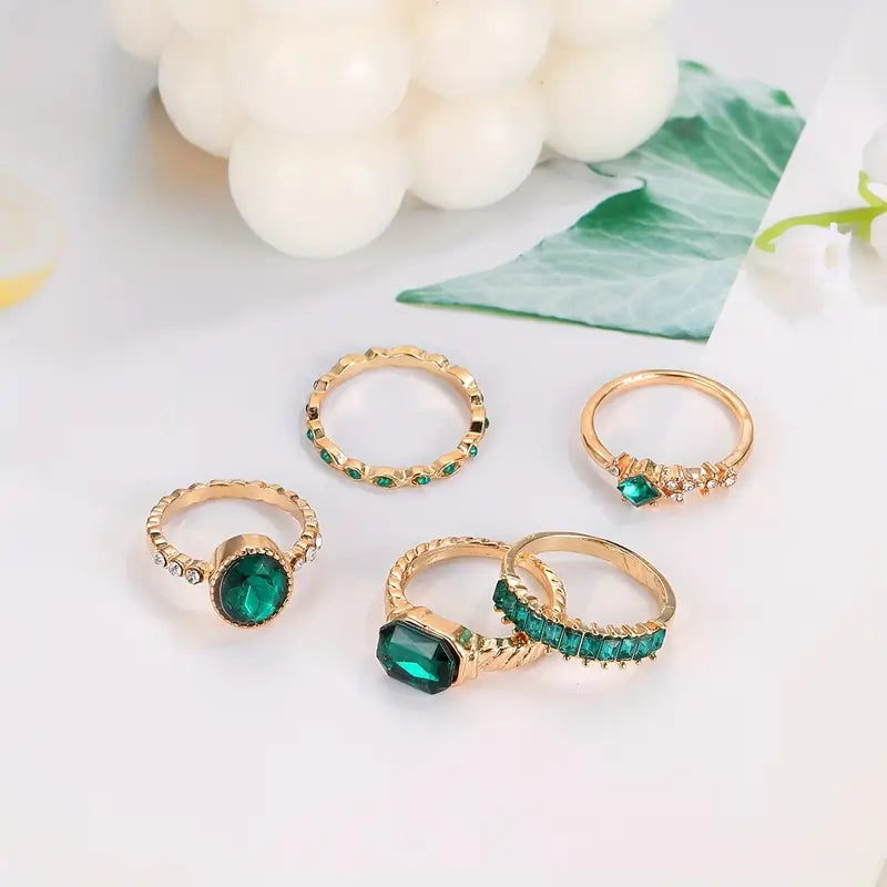 Johana Emerald Ring Set