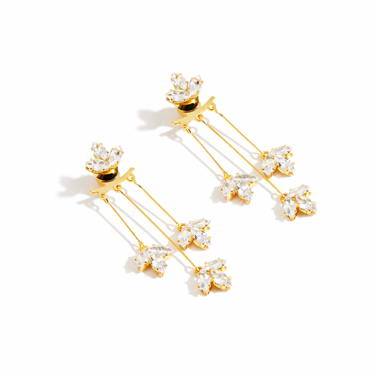 Crystal Lotus Cascade Earrings