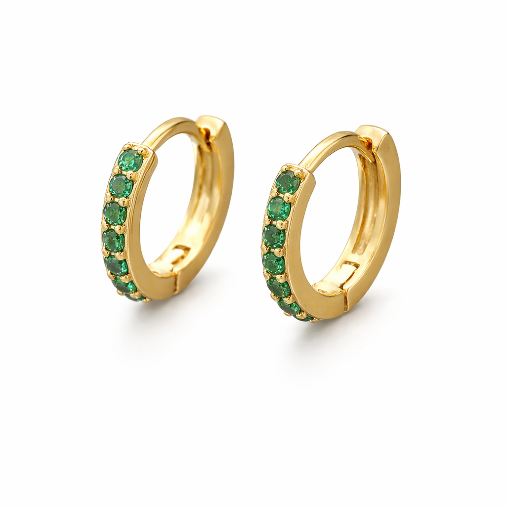 Gold Earrings with Delicate Stones