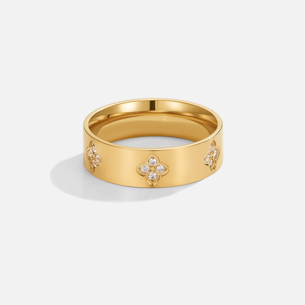 Crystal Clover Ring