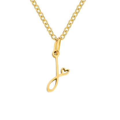 Gold Heart Letter Necklace