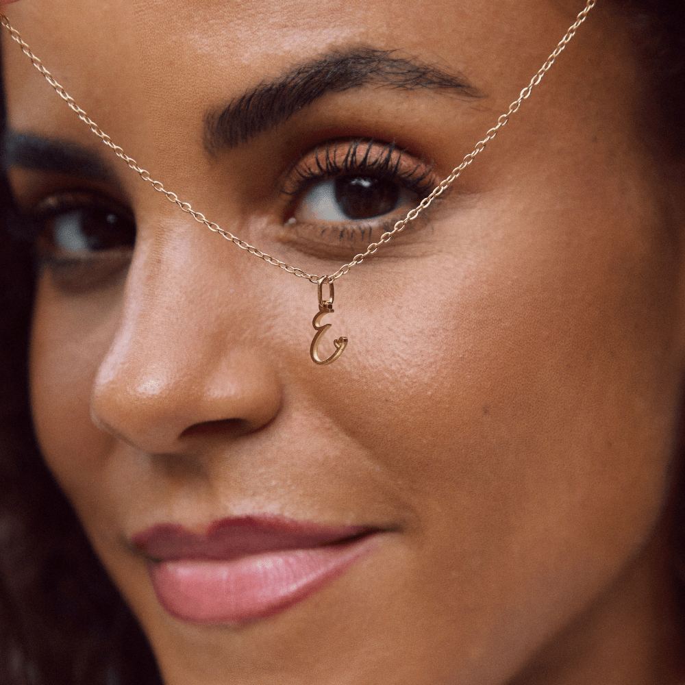 Gold Heart Letter Necklace