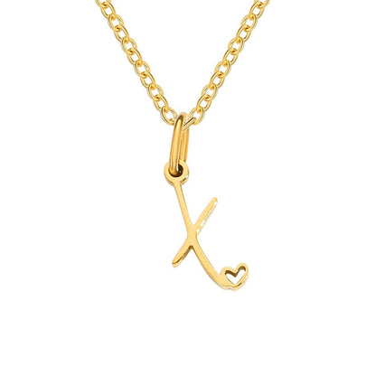 Gold Heart Letter Necklace