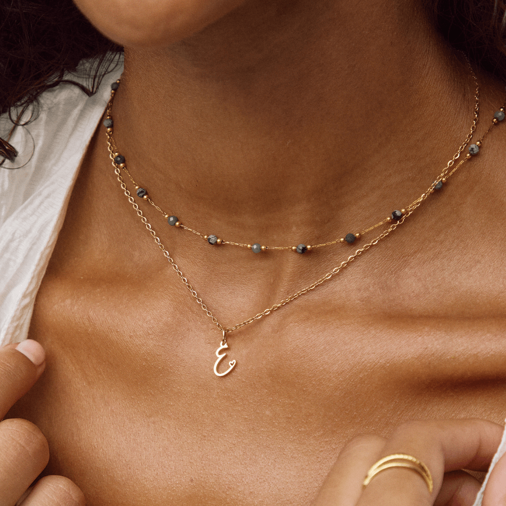 Gold Heart Letter Necklace