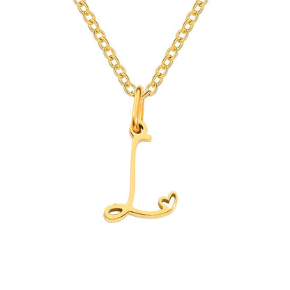 Gold Heart Letter Necklace