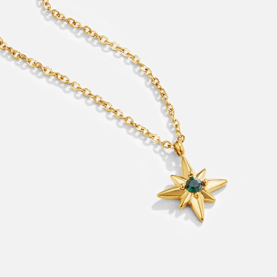 Emerald Crystal Guiding Star Necklace