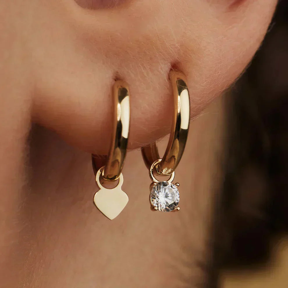 Hoop Earrings with Moon Tear Stones