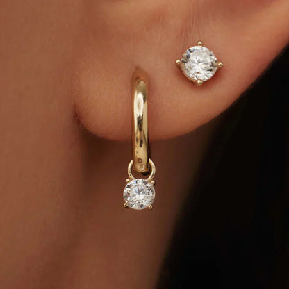 Hoop Earrings with Moon Tear Stones