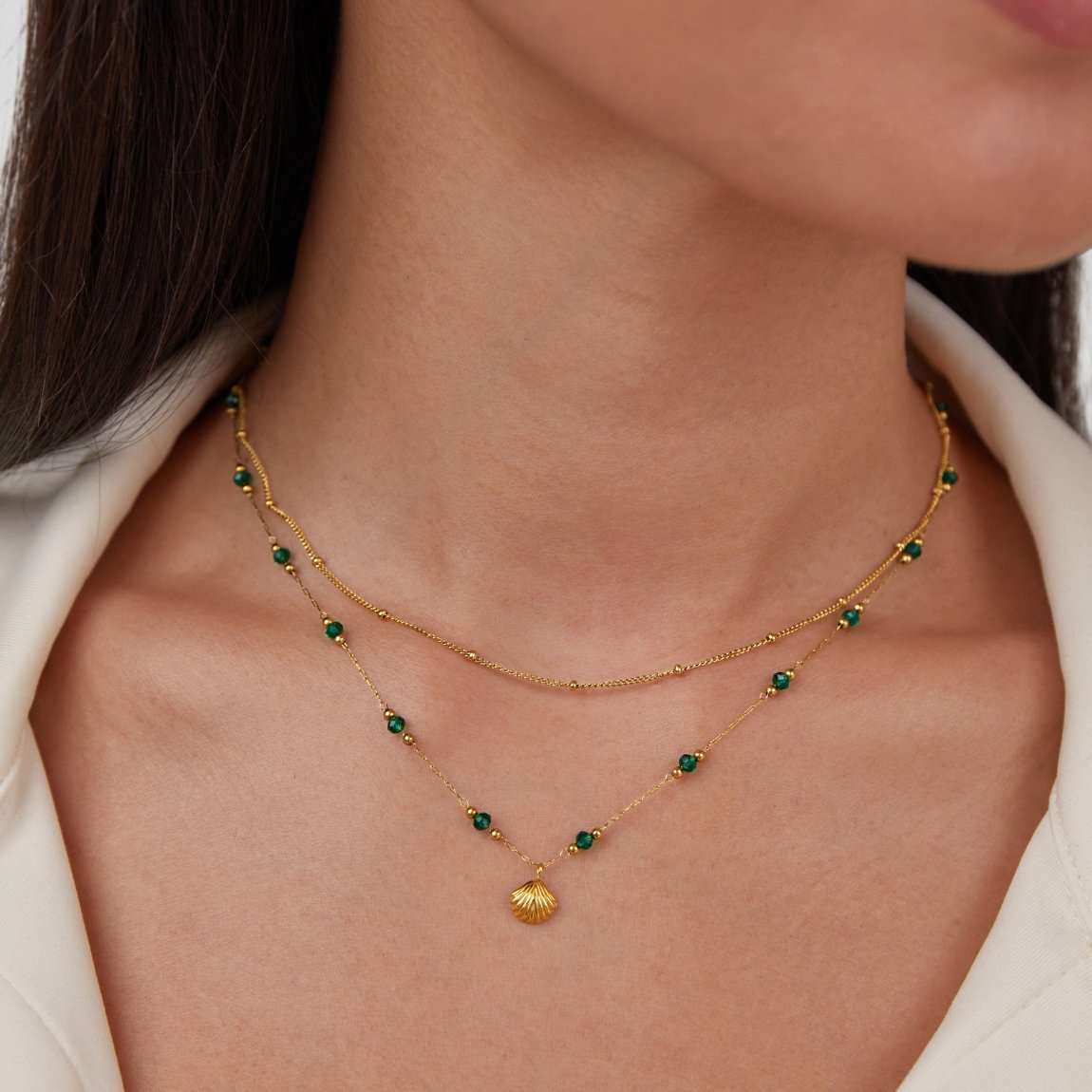Niyah Gold Chain Necklace with Pearls