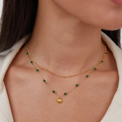 Niyah Gold Chain Necklace with Pearls