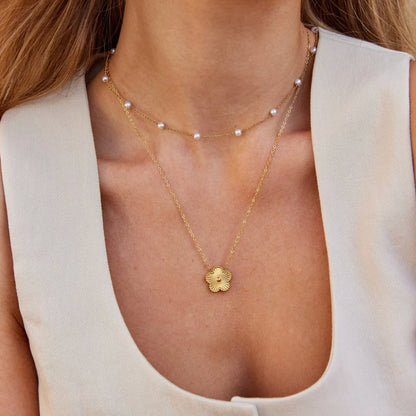 Nura Gold Pearl Necklace