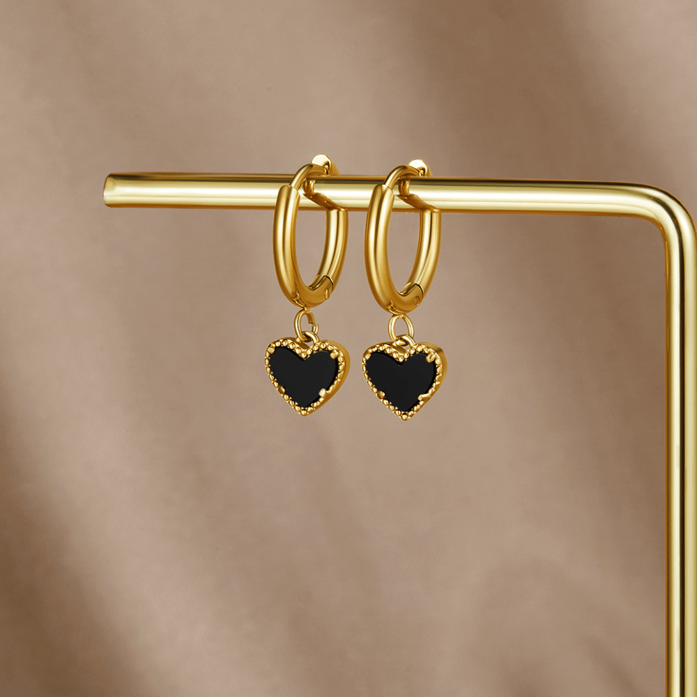 “Tainted Hearts” Hoop Earrings