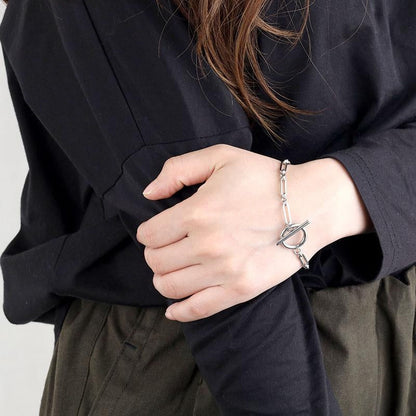Link T-Bar Bracelet | White Gold